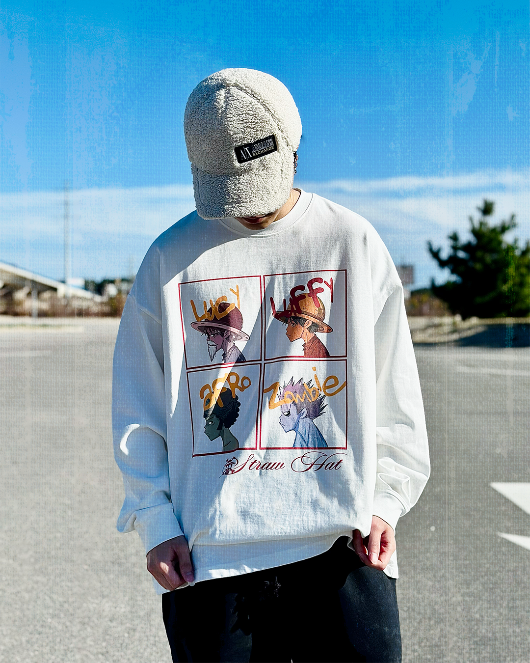 Captain 4-Panel White Long Sleeve