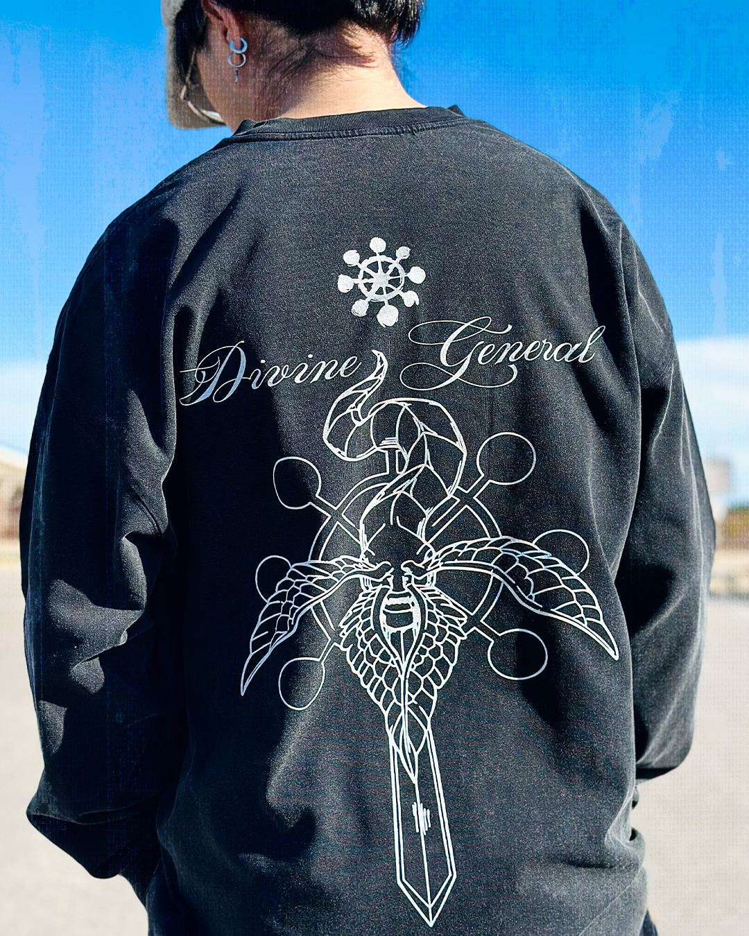 Divine General Vintage Washed Black Long Sleeve