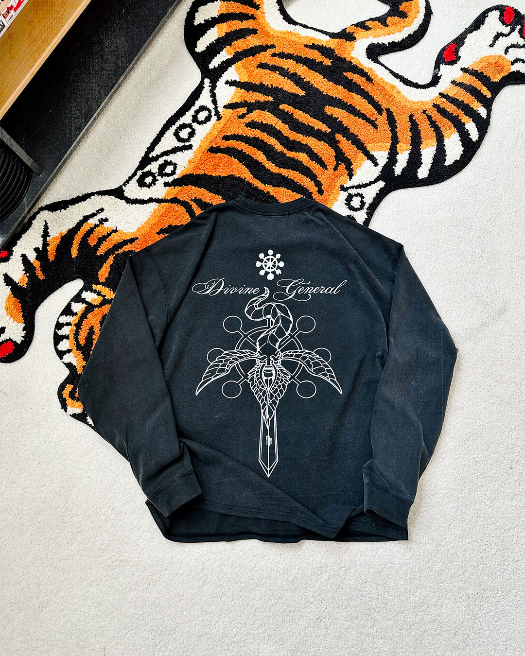 Divine General Vintage Washed Black Long Sleeve