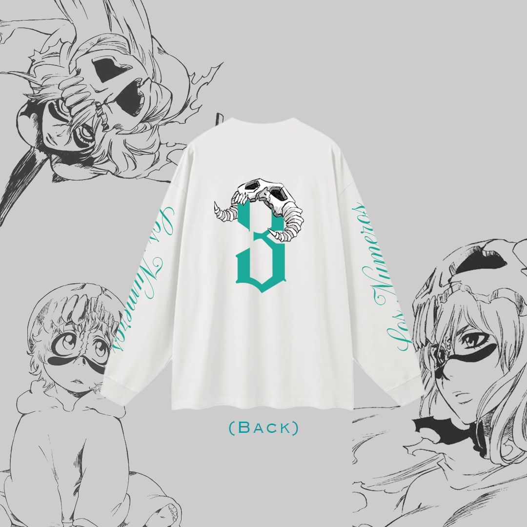 Los Numeros 3 White Long Sleeve Shirt