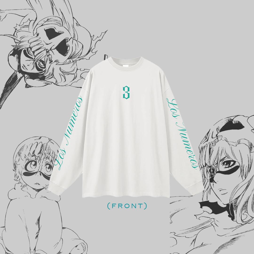 Los Numeros 3 White Long Sleeve Shirt