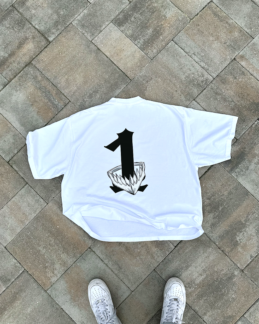 Los Numeros 1 White Oversized Tee