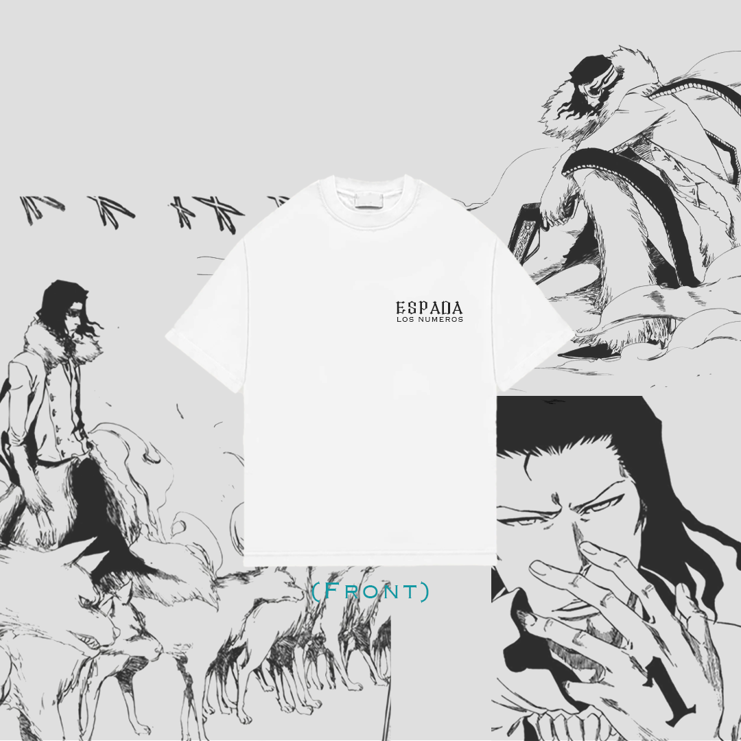 Bleach Starrk 1 White Drop Shoulder Tee