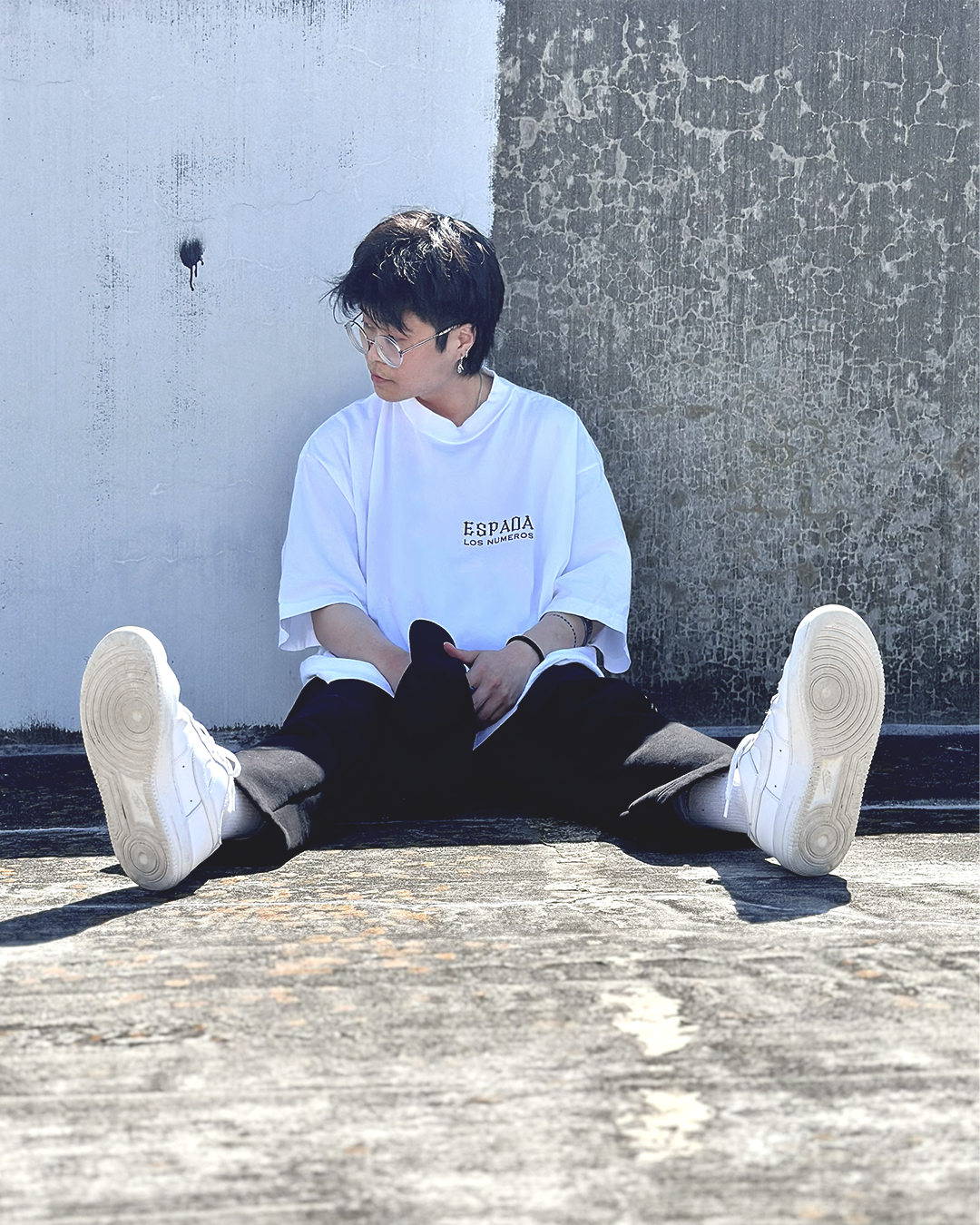 Los Numeros 1 White Oversized Tee