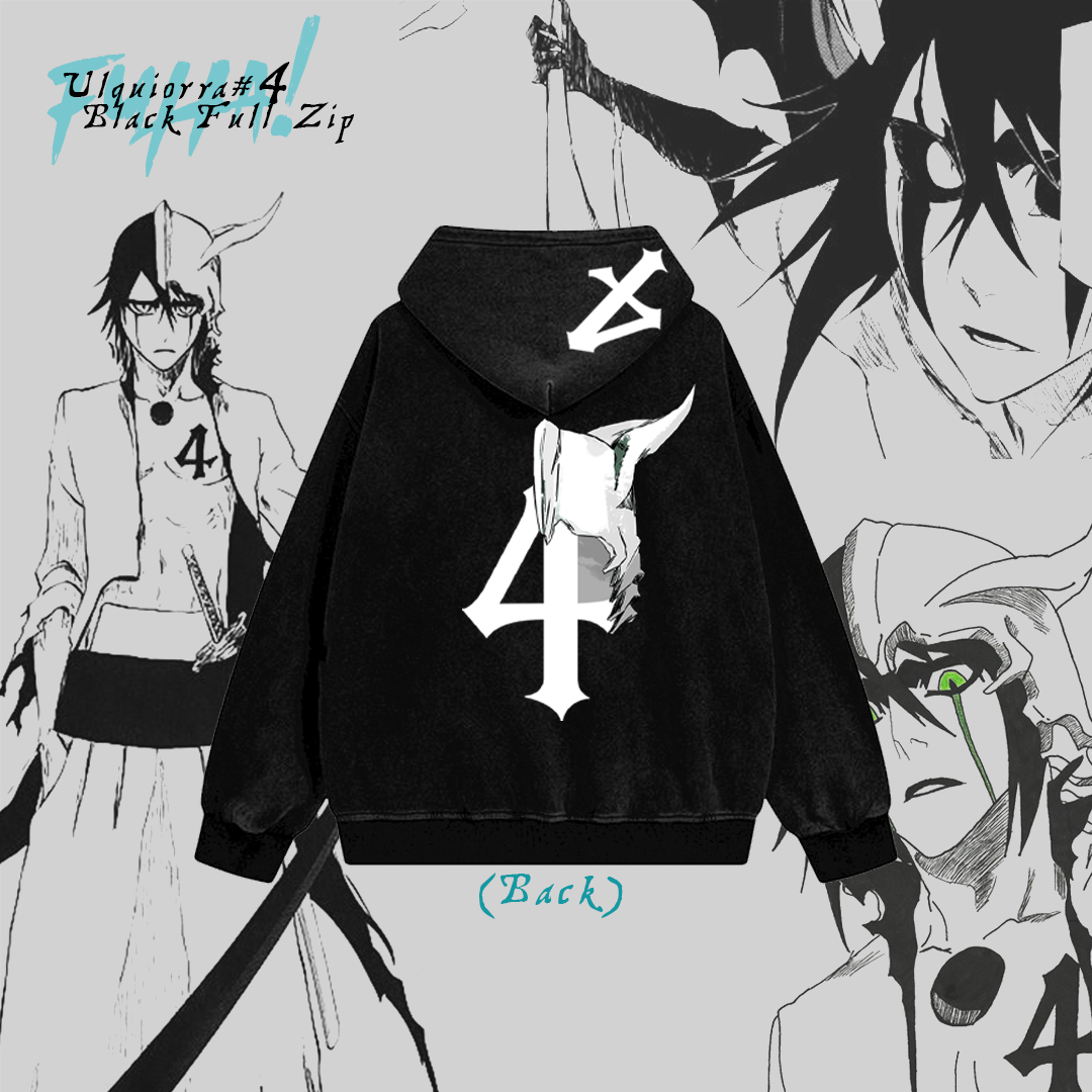 Bleach Ulquiorra #4 Black Full Zip Hoodie