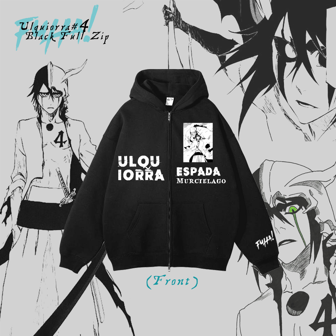 Bleach Ulquiorra #4 Black Full Zip Hoodie