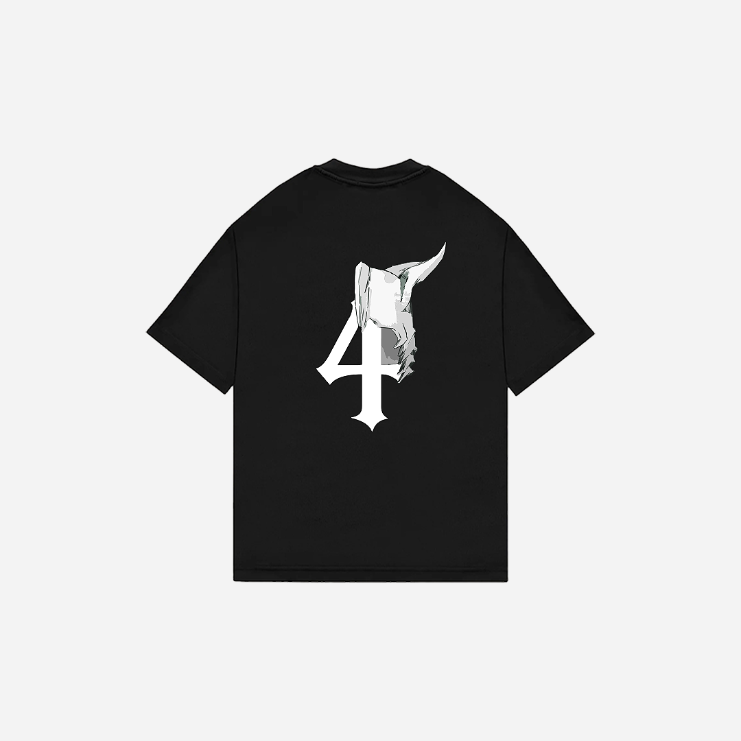 Los Numeros 4 Black Oversized Tee