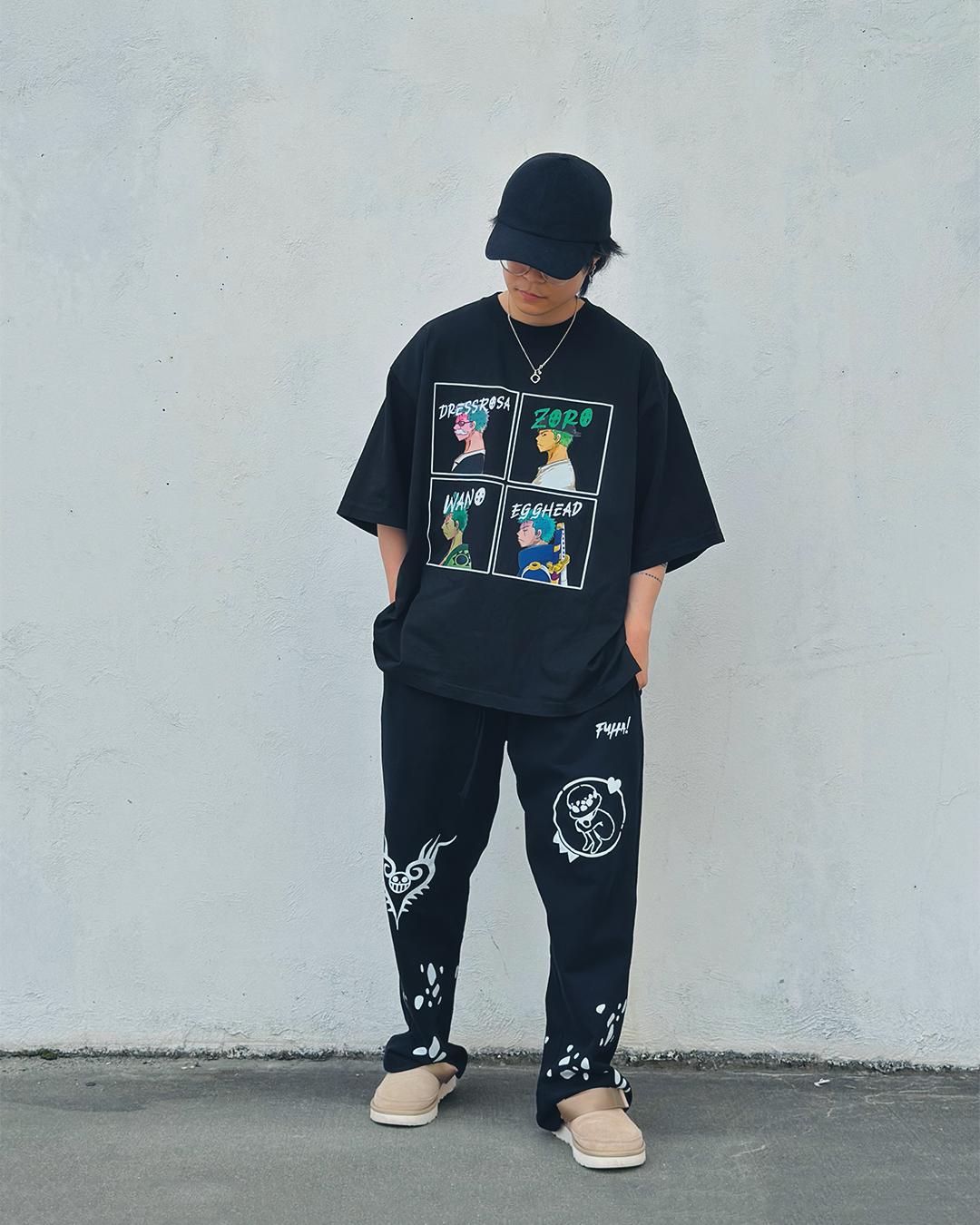 Zoro 4-Panel Black Oversized Tee