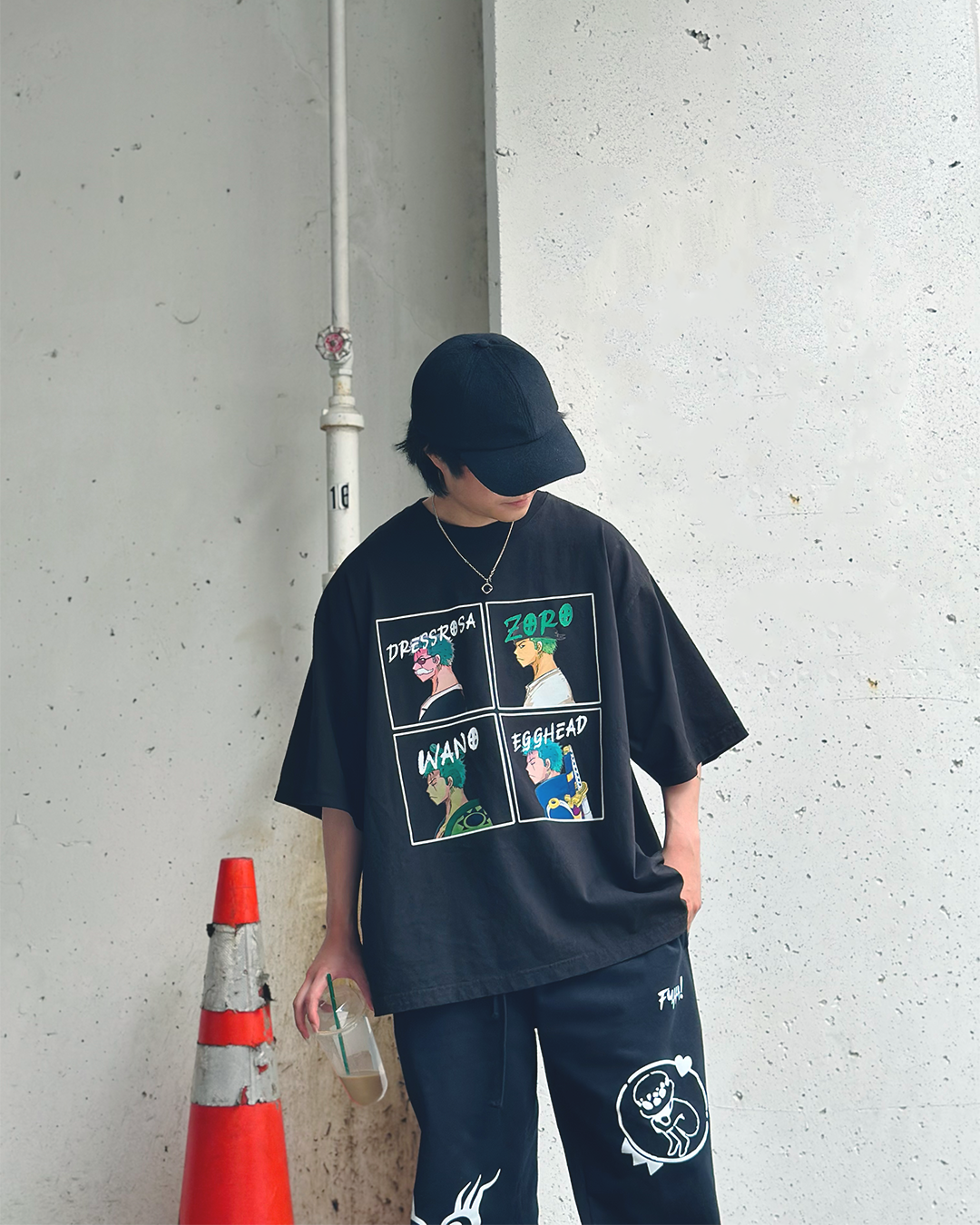 Zoro 4-Panel Black Oversized Tee